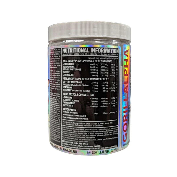 Gorillalpha Yeti Juice Pre Workout 480g